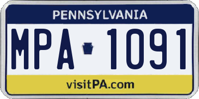 PA license plate MPA1091