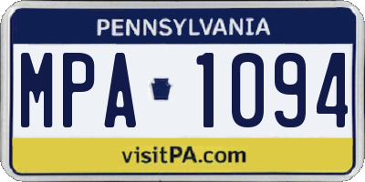 PA license plate MPA1094