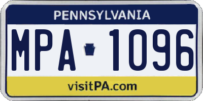 PA license plate MPA1096