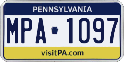 PA license plate MPA1097