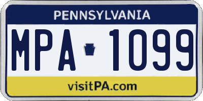 PA license plate MPA1099