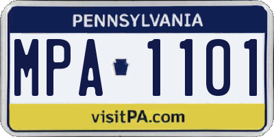 PA license plate MPA1101