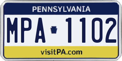 PA license plate MPA1102