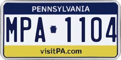 PA license plate MPA1104