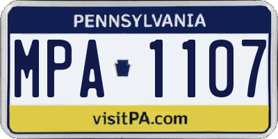 PA license plate MPA1107