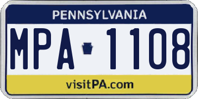PA license plate MPA1108