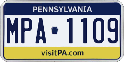 PA license plate MPA1109