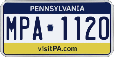 PA license plate MPA1120