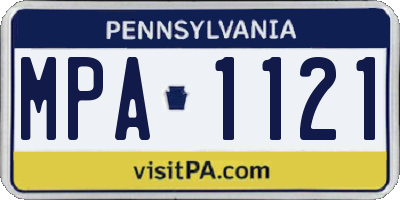 PA license plate MPA1121