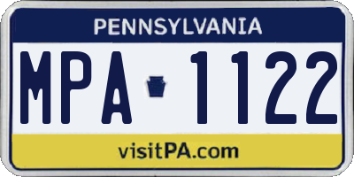 PA license plate MPA1122