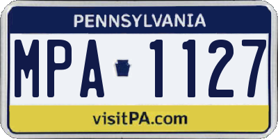 PA license plate MPA1127