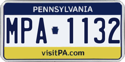 PA license plate MPA1132