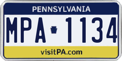 PA license plate MPA1134