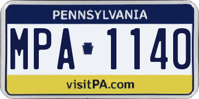 PA license plate MPA1140