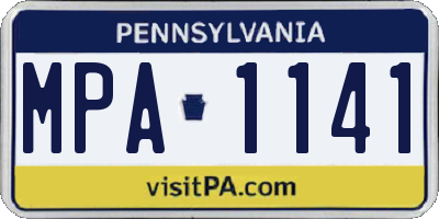 PA license plate MPA1141