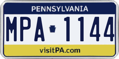 PA license plate MPA1144