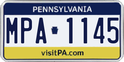 PA license plate MPA1145