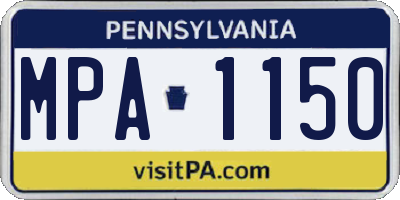 PA license plate MPA1150