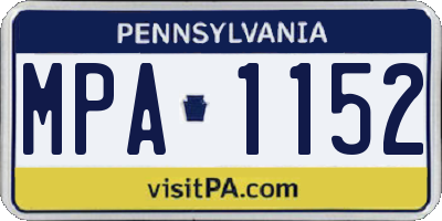 PA license plate MPA1152
