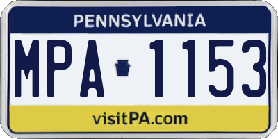 PA license plate MPA1153