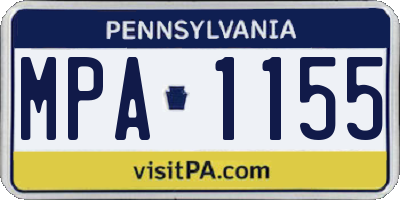 PA license plate MPA1155