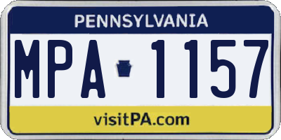 PA license plate MPA1157