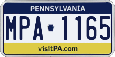 PA license plate MPA1165