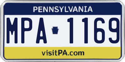 PA license plate MPA1169