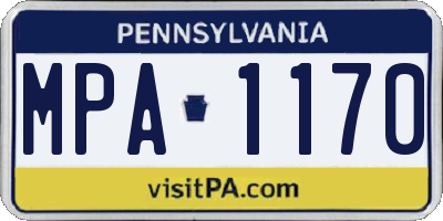 PA license plate MPA1170