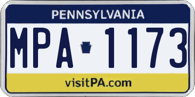 PA license plate MPA1173