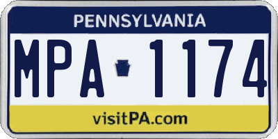 PA license plate MPA1174