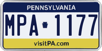 PA license plate MPA1177