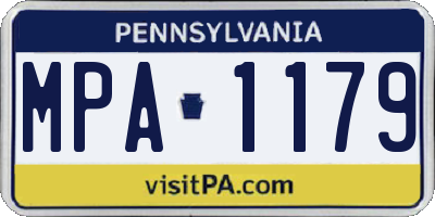 PA license plate MPA1179