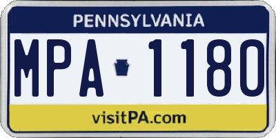 PA license plate MPA1180