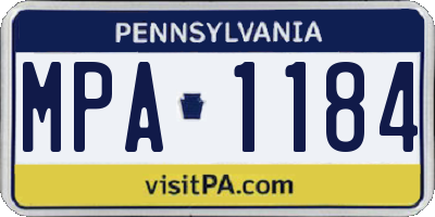 PA license plate MPA1184