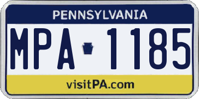 PA license plate MPA1185