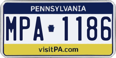 PA license plate MPA1186