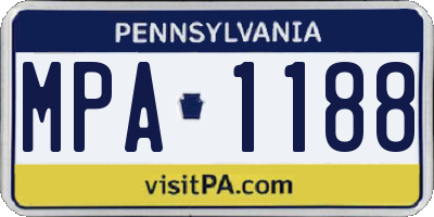 PA license plate MPA1188