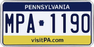 PA license plate MPA1190