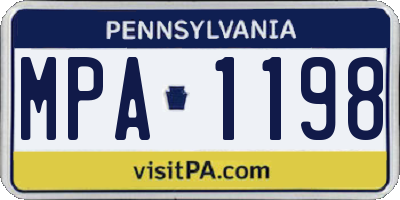 PA license plate MPA1198