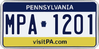 PA license plate MPA1201