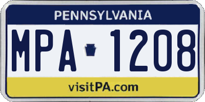 PA license plate MPA1208