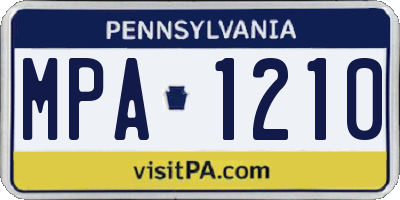 PA license plate MPA1210