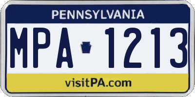 PA license plate MPA1213