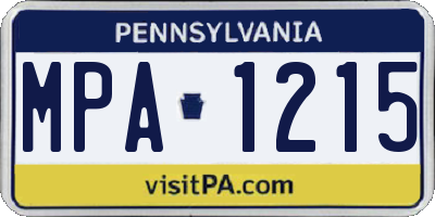 PA license plate MPA1215