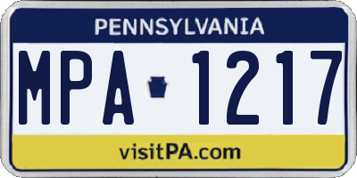 PA license plate MPA1217