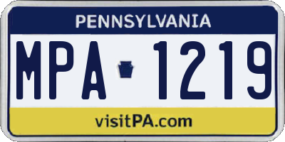 PA license plate MPA1219