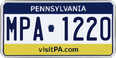 PA license plate MPA1220