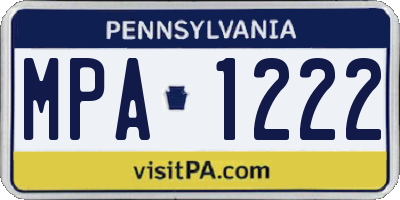 PA license plate MPA1222