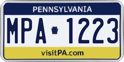 PA license plate MPA1223
